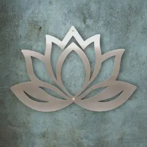 wanddeko wellness metall edelstahl lotus motiv